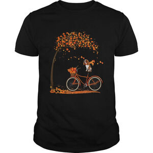 Cavalier King Charles Spaniel Dog In Fall Dog Riding Bicycle Shirt